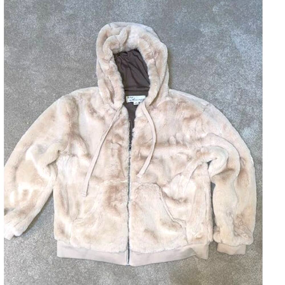 Vintage Havana Zippered fleece furry jacket Sz M EUC